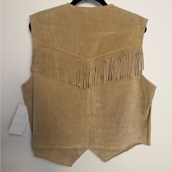 NWT vintage western fringe statement vest 100% suede size extra large Lisa Intl. - Picture 7 of 8